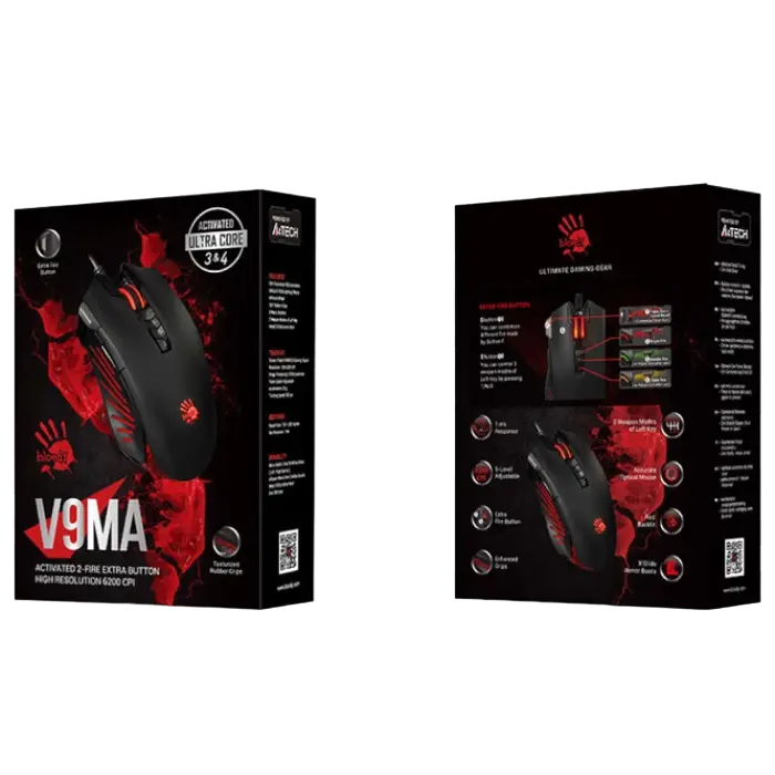 Игровая мышь Bloody V9MA Проводное Чёрный