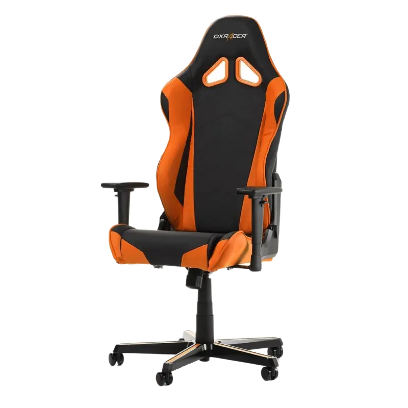Scaun Gaming DXRacer Racing GC-R0-NO PU Piele Negru/Portocaliu