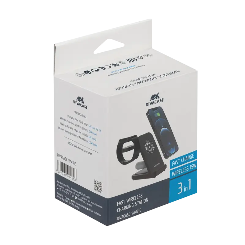 Беспроводная зарядка Rivacase VA4916 WH3 Черный