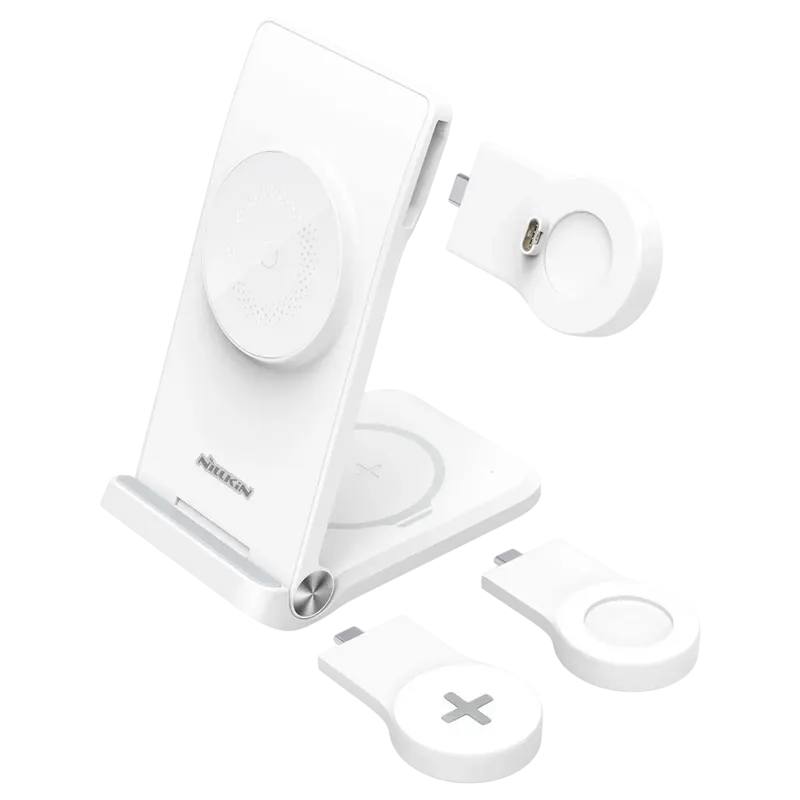 Încărcător wireless Nillkin PowerTrio 3 in 1 MagSafe Alb