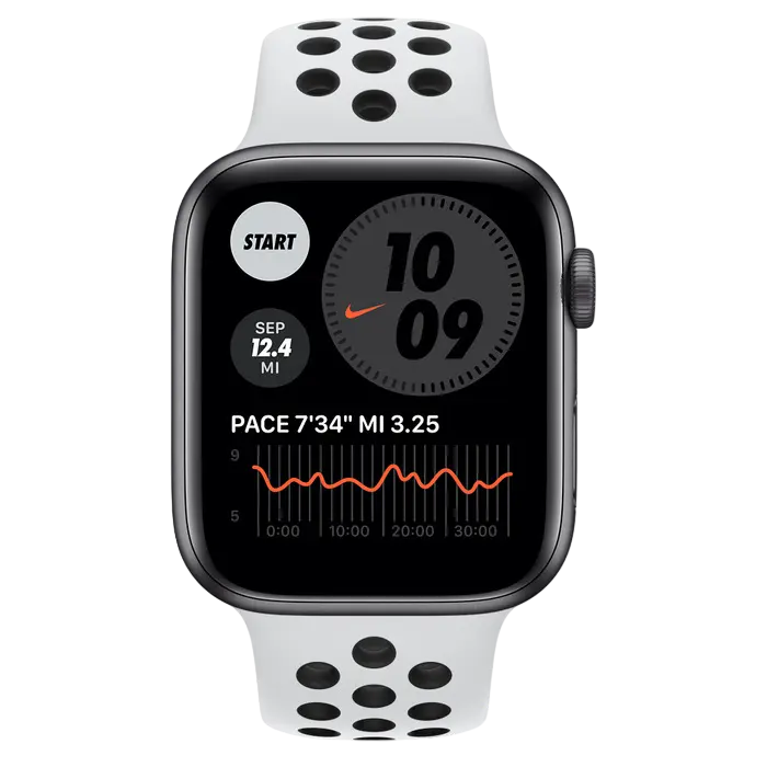 Ceas inteligent Apple Watch SE Carcasă din aluminiu cu bandă sport Nike Pure Platinum/Black