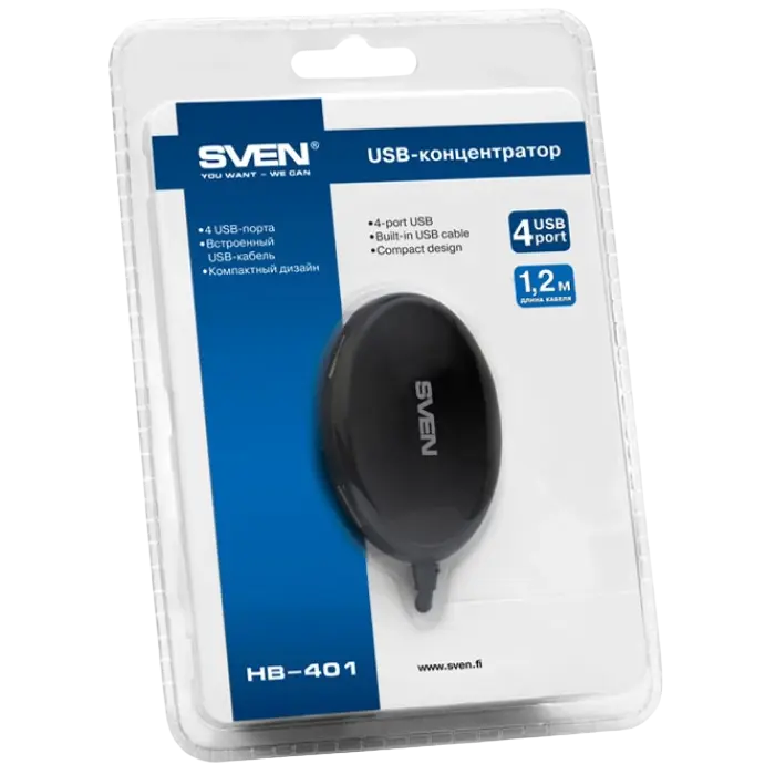 USB-концентратор SVEN HB-401 Черный