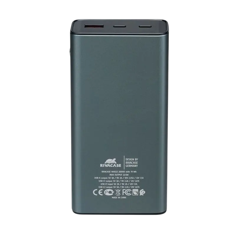 Портативное зарядное устройство Rivacase VA1022 Серый