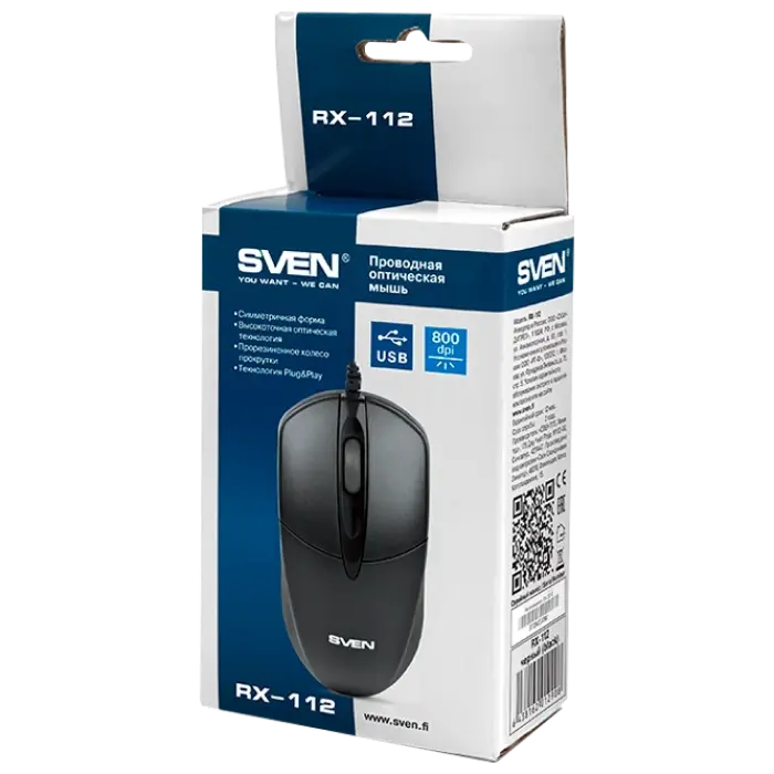 Мышь SVEN RX-112 Проводное Чёрный