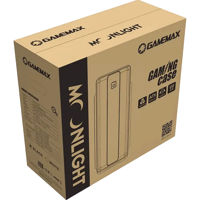 Компьютерный корпус Gamemax MOONLIGHT FRGB BK Midi-Tower Черный