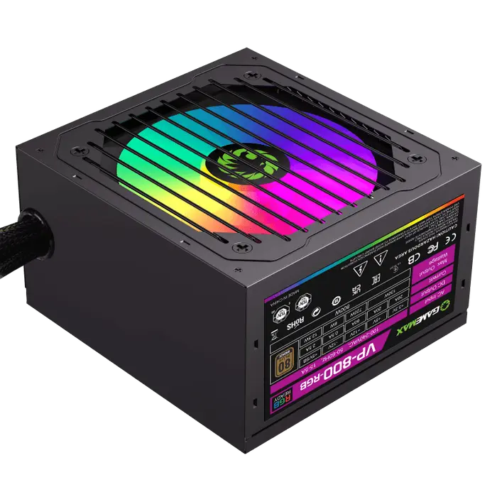 Tip Блок питания для компьютеров Gamemax VP-800-RGB ATX Черный