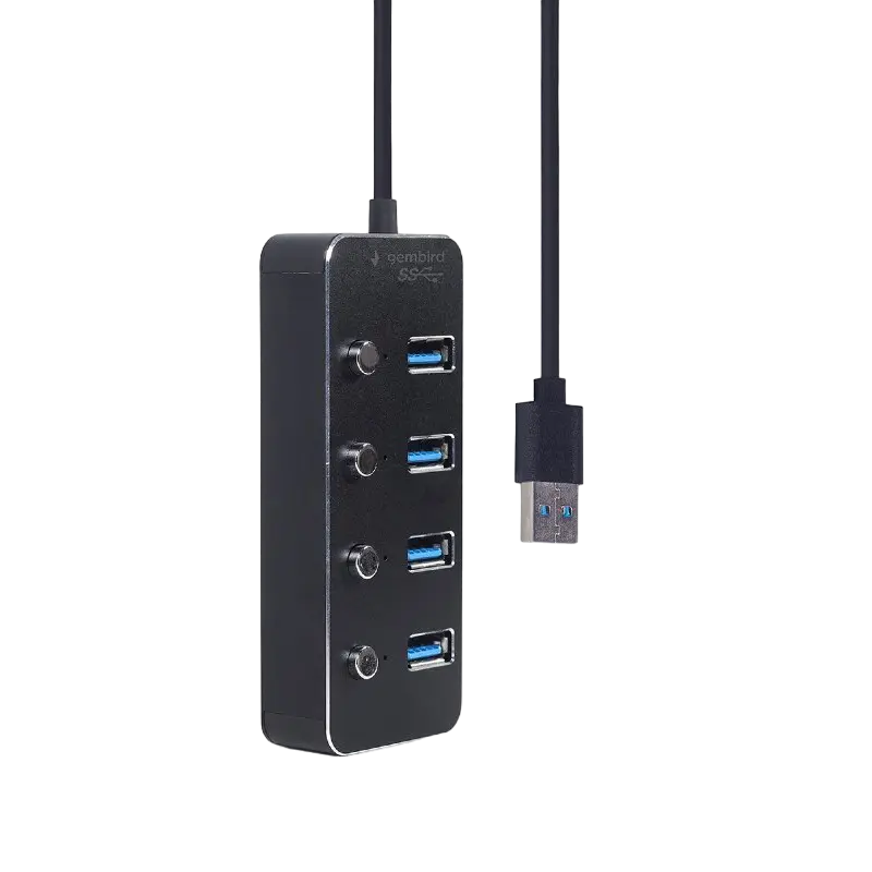 USB-концентратор Gembird UHB-U3P4P-01 Черный