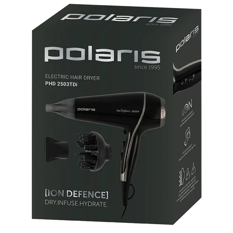 Uscător de păr Polaris PHD 2503TDi Negru