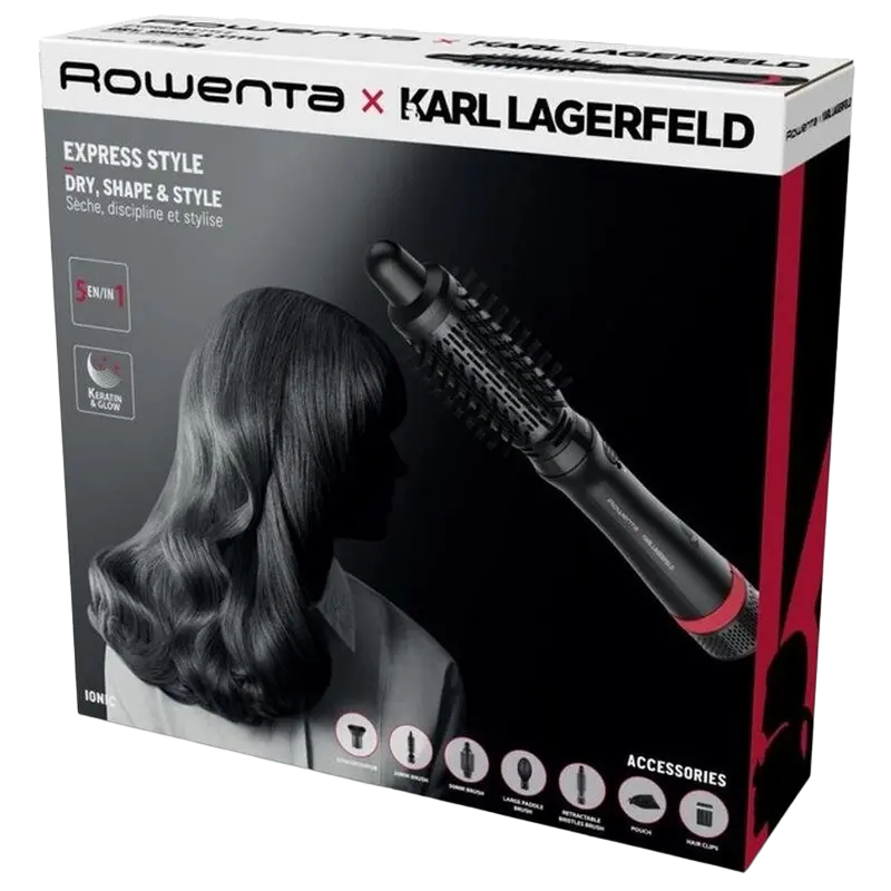 Фен-щётка Rowenta Karl Lagerfeld Express Style Чёрный
