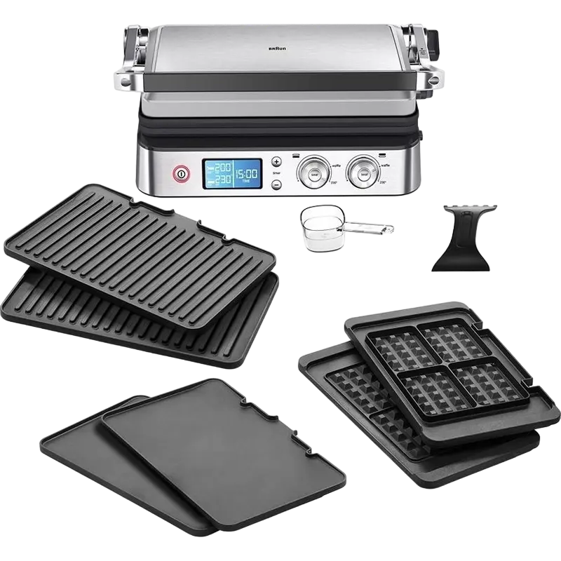 Электрический Гриль Braun MultiGrill 9 Contact Черный | Нержавеющая сталь