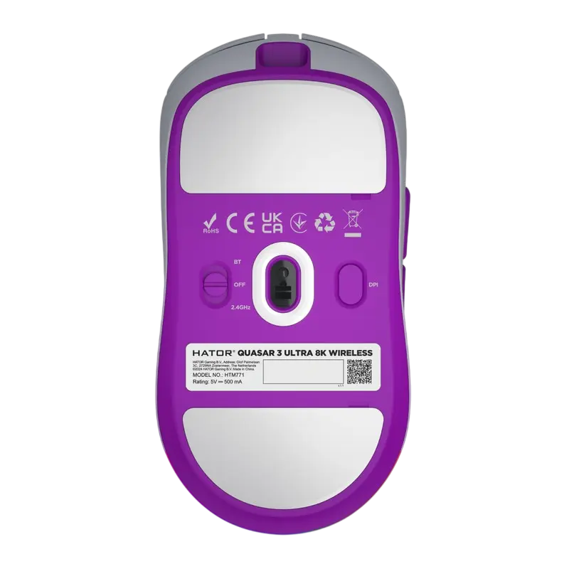 Игровая мышь HATOR Quasar 3 Ultra 8K Беспроводное,Проводное Белый