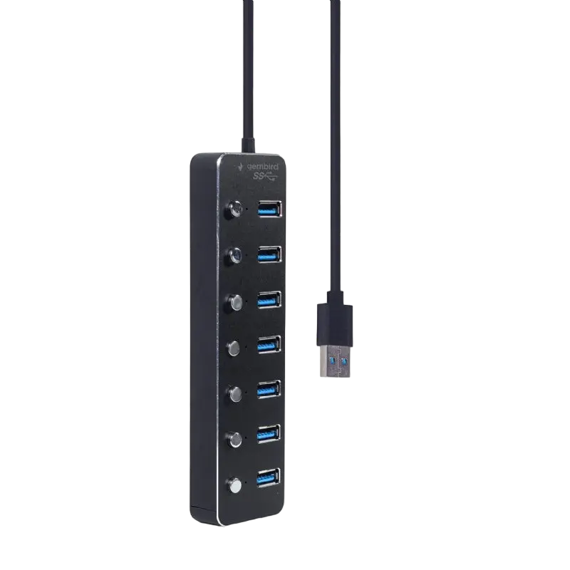 USB-концентратор Gembird UHB-U3P7P-01 Черный