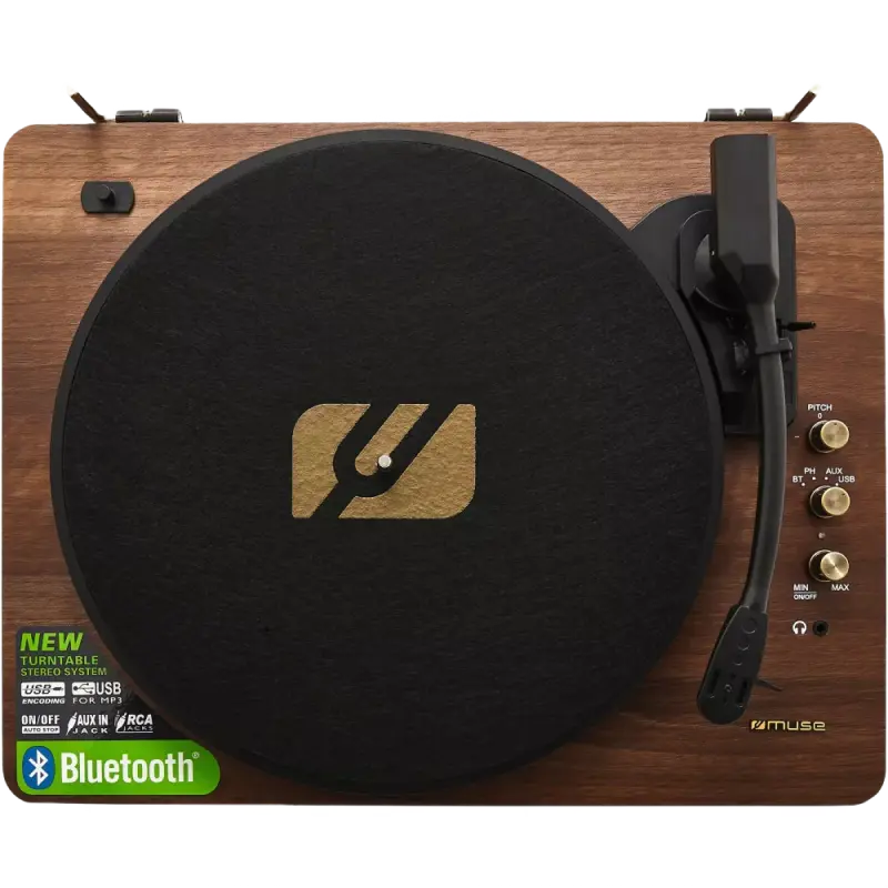 Placă turnantă de vinil MUSE MT-106 BT Cafeniu