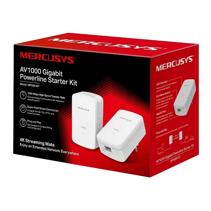 Адаптер Powerline MERCUSYS AV1000 Kit Белый