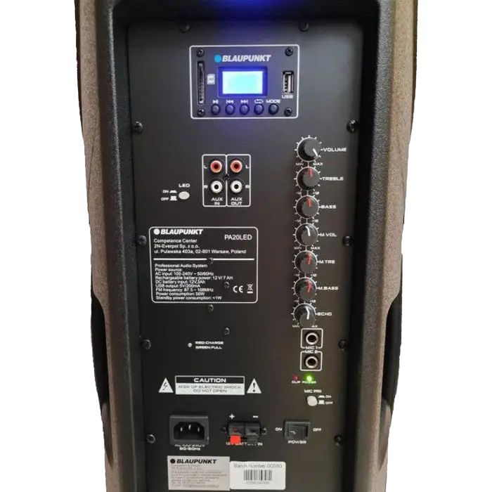 Boxă portabilă BLAUPUNKT PA20LED Negru