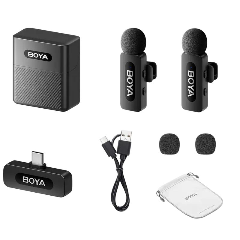 Портативный записывающий микрофон Boya BY-V30 Беспроводной Черный