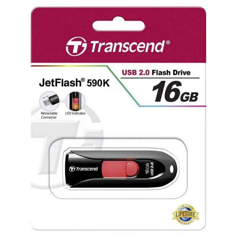 USB Flash накопитель Transcend JetFlash 590 16ГБ Чёрный
