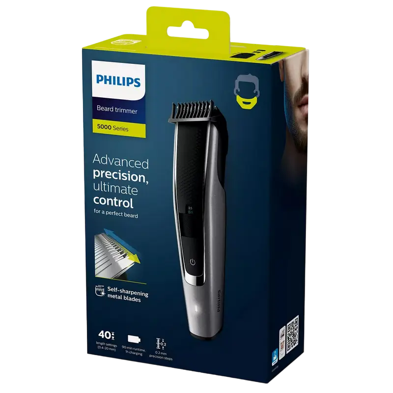 Мужской Триммер Philips Beardtrimmer Series 5000 Серый | Черный