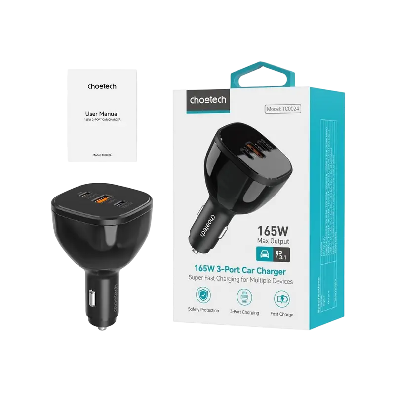 Incărcător auto Choetech TC0024 Negru