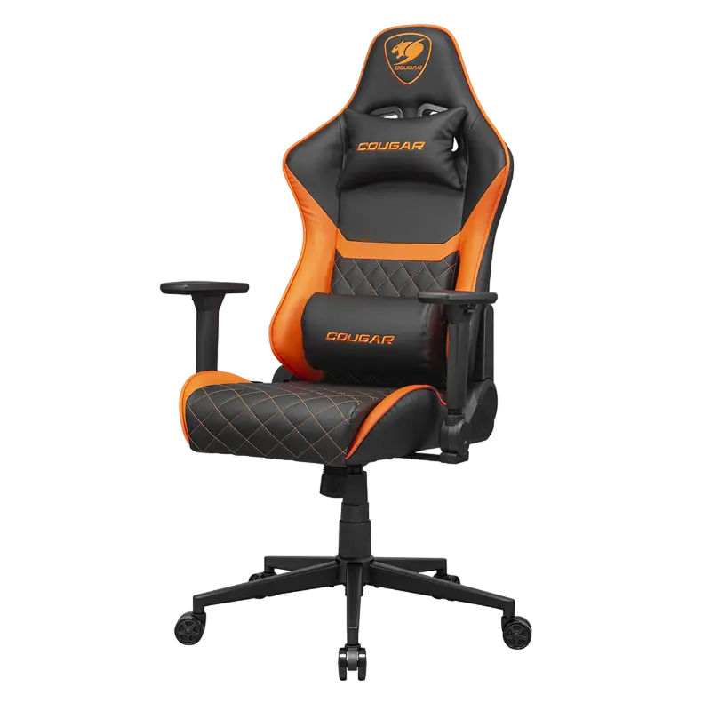 Игровое кресло Cougar Armor One V2 ПВХ Кожа Черный | Оранжевый