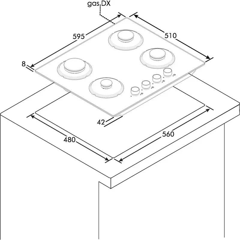 Газовая варочная панель Candy CVG6WW Белый