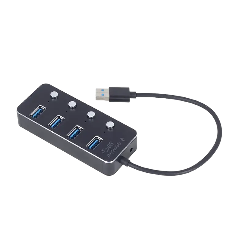 USB-концентратор Gembird UHB-U3P4P-01 Черный