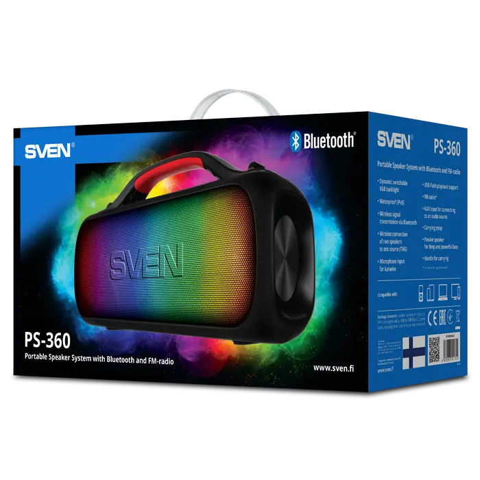 Портативная колонка SVEN PS-360 Чёрный