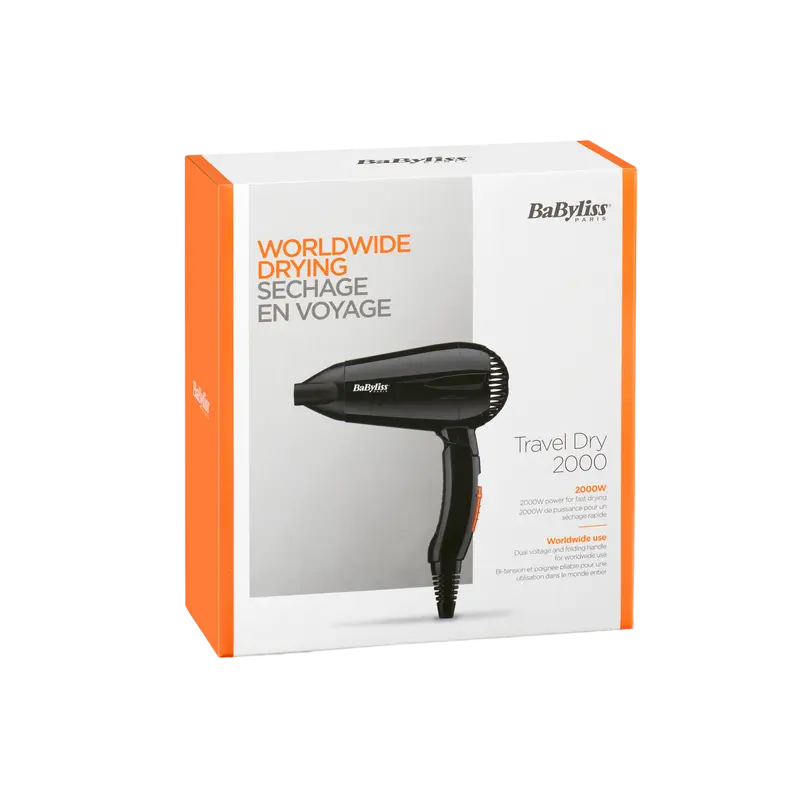 Uscător de păr compact BaByliss Travel Dry Negru