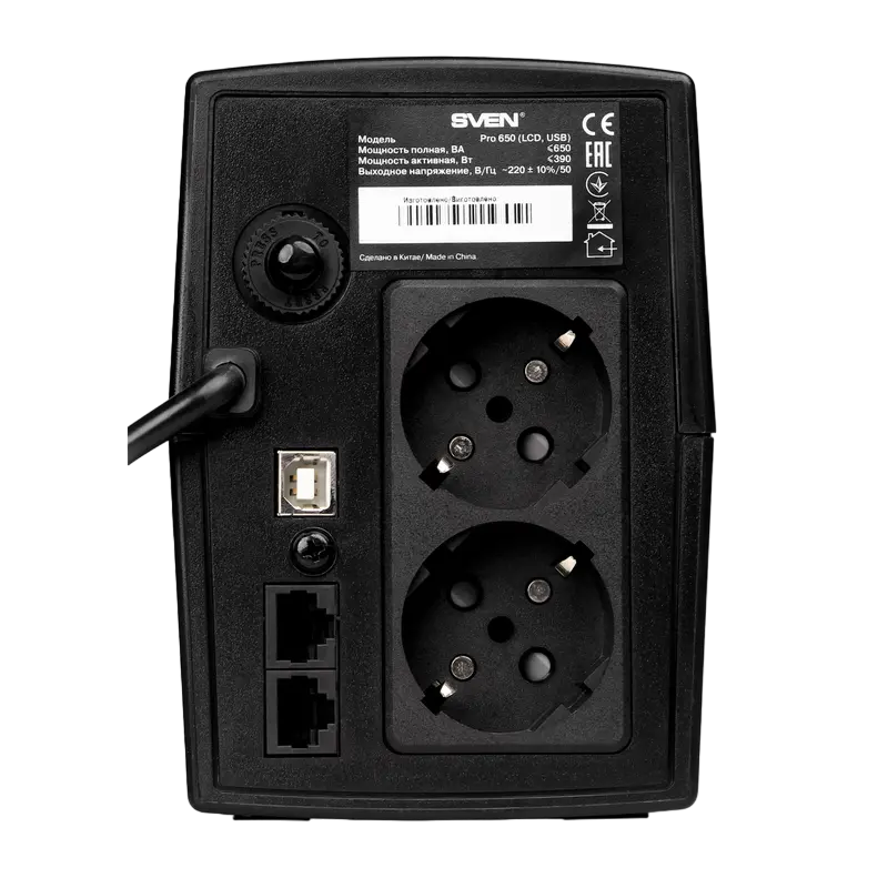 Источник бесперебойного питания SVEN Pro 650 Черный