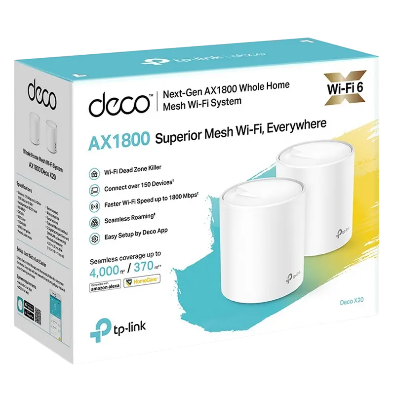 Sistem Wi-Fi Mesh TP-LINK Deco X20 (2-pack) Alb