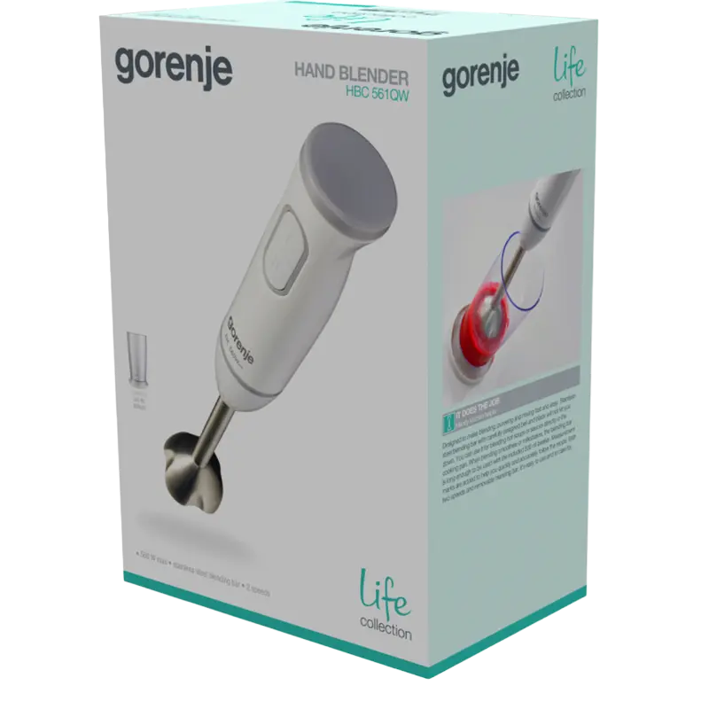 Погружной блендер Gorenje Life collection HBC561QW Белый