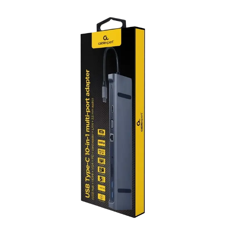 Док-станция Gembird A-CM-COMBO10-01 Серый