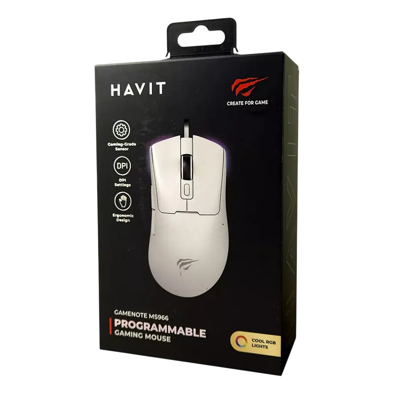 Игровая мышь Havit MS966WB Беспроводное,Проводное Белый