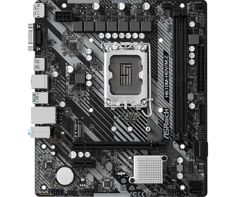 Материнская плата ASRock H610M-HDV/M.2 R2.0 LGA1700 Micro-ATX