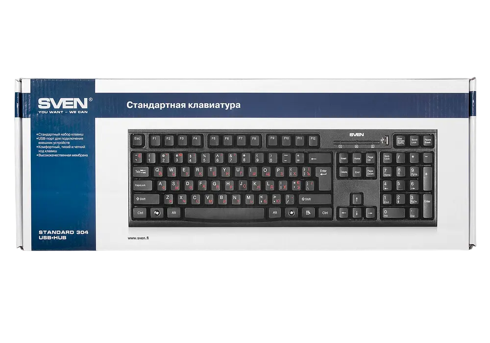 Клавиатура SVEN Standard 304 Мембрана Черный