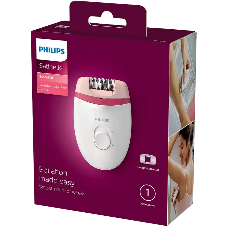 Эпилятор Philips Satinelle Essential Белый/Розовый