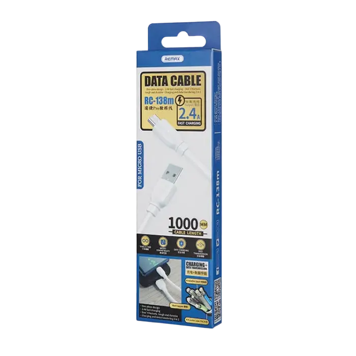 Cable de date Remax RC-138m Alb