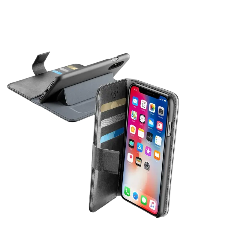 Husă tip carte Cellularline Apple iPhone XS/X Book Agenda Case Book Agenda Negru