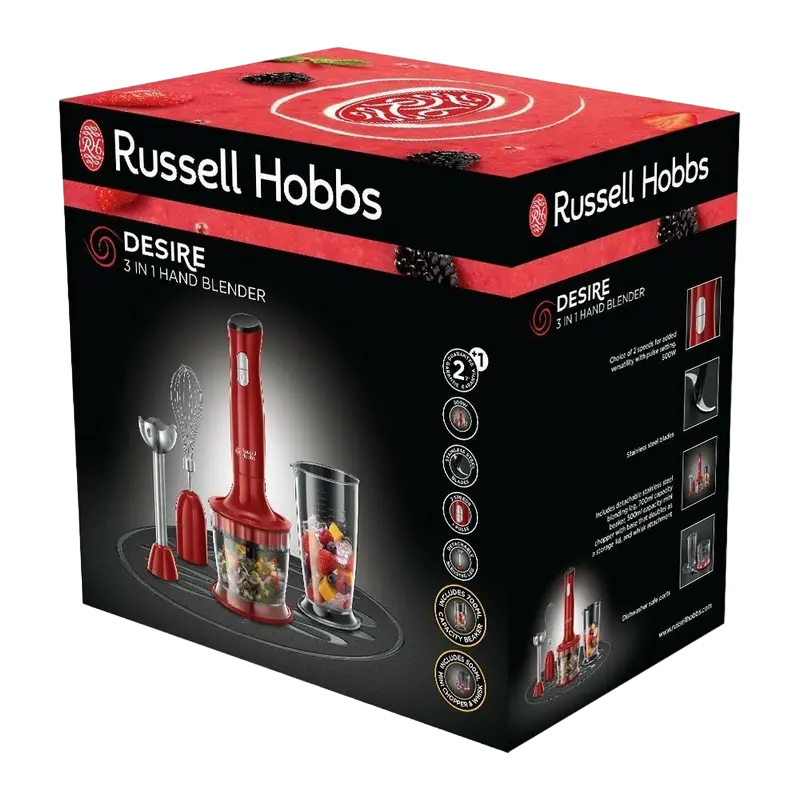 Погружной блендер Russell Hobbs Desire 3-in-1 24700-56 Красный