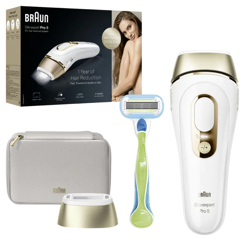 Фотоэпилятор Braun Silk-expert Pro 5 PL5052 Белый | Золотистый