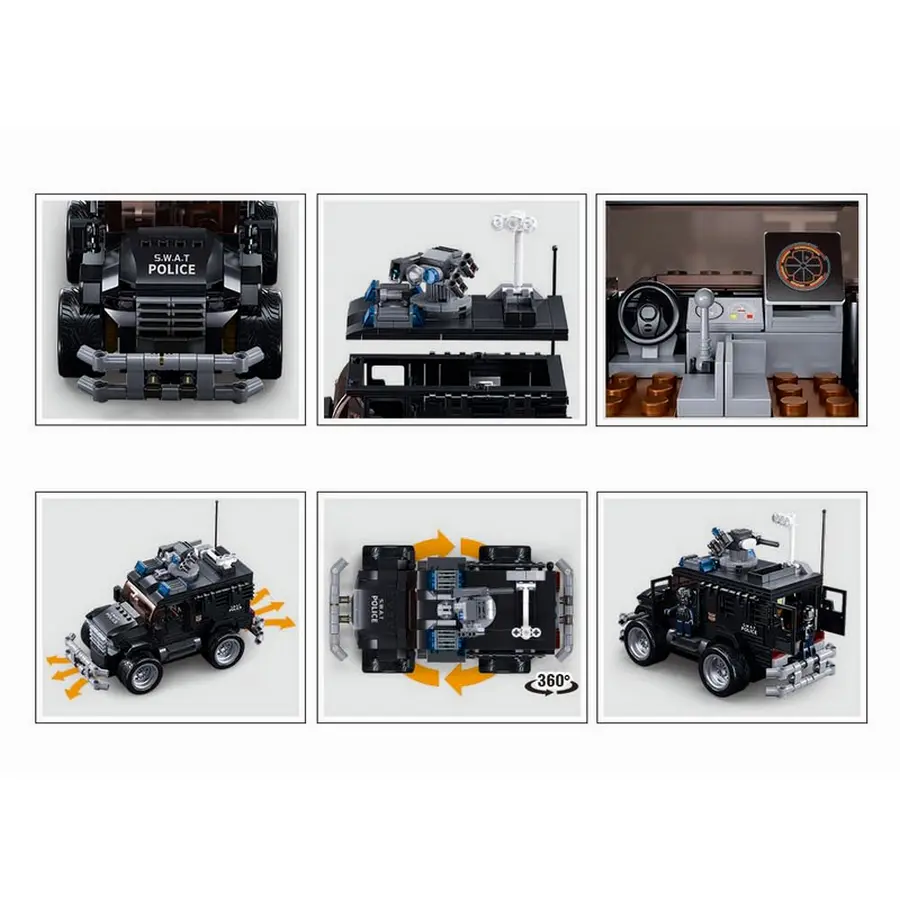 Конструктор с радиоуправлением Sluban Power Bricks - Tiger Assault Vehicle Черный