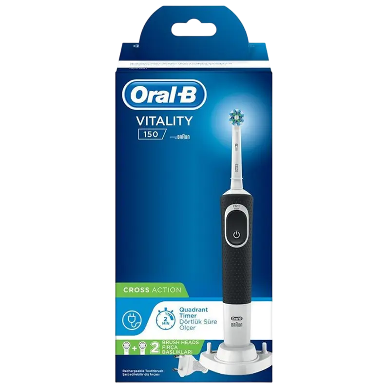 Электрическая зубная щетка Для взрослых Braun Vitality 150 Cross Action Чёрный