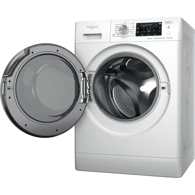 Mașină de spălat cu uscător Whirlpool FFWDD 1076258 SV EE Alb