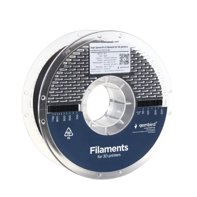 Нить для 3D-принтера Gembird 3DP-PLA1.75HY-01-BK Черный