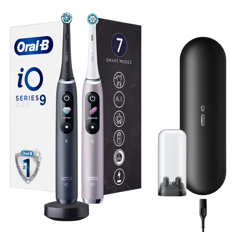 Periuță de dinți electrică Pentru adulți Braun Oral-B iO 9 Duo Black Onyx | Rose Quartz