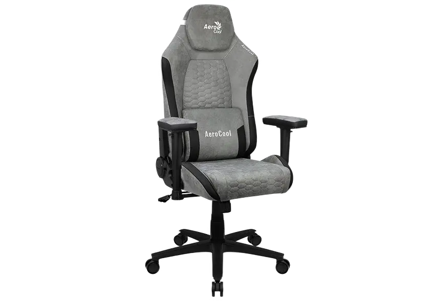 Scaun Gaming AeroCool Crown AeroSuede PU Piele Gri