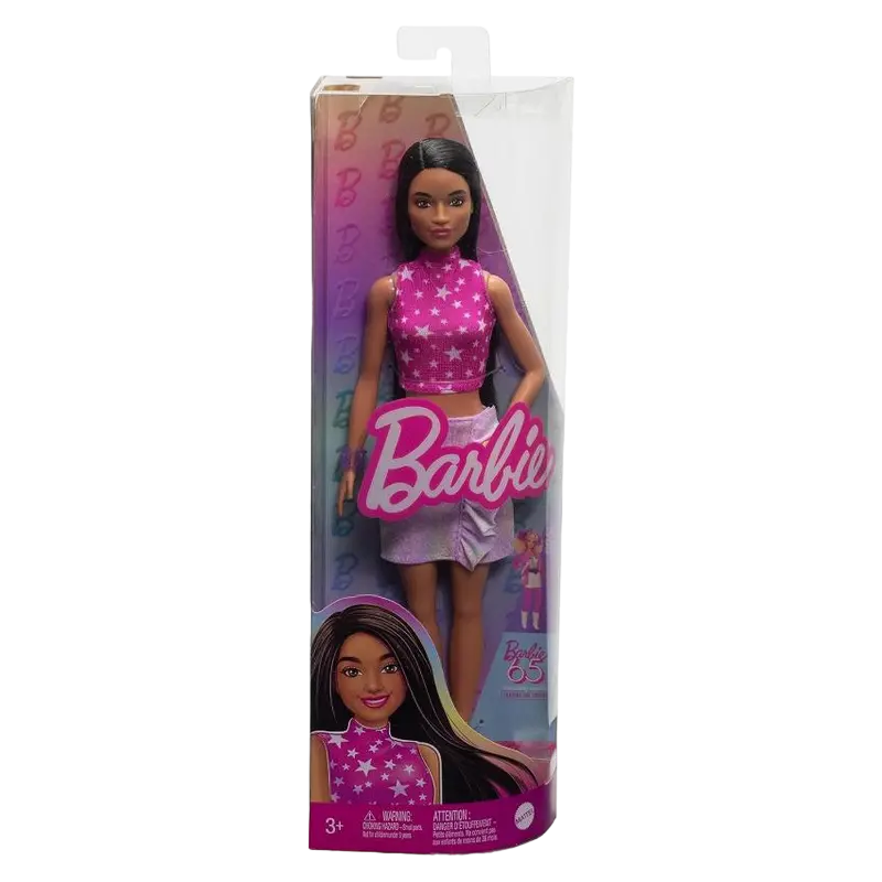 Barbie Fashionistas #215 Pink Star-Print Top