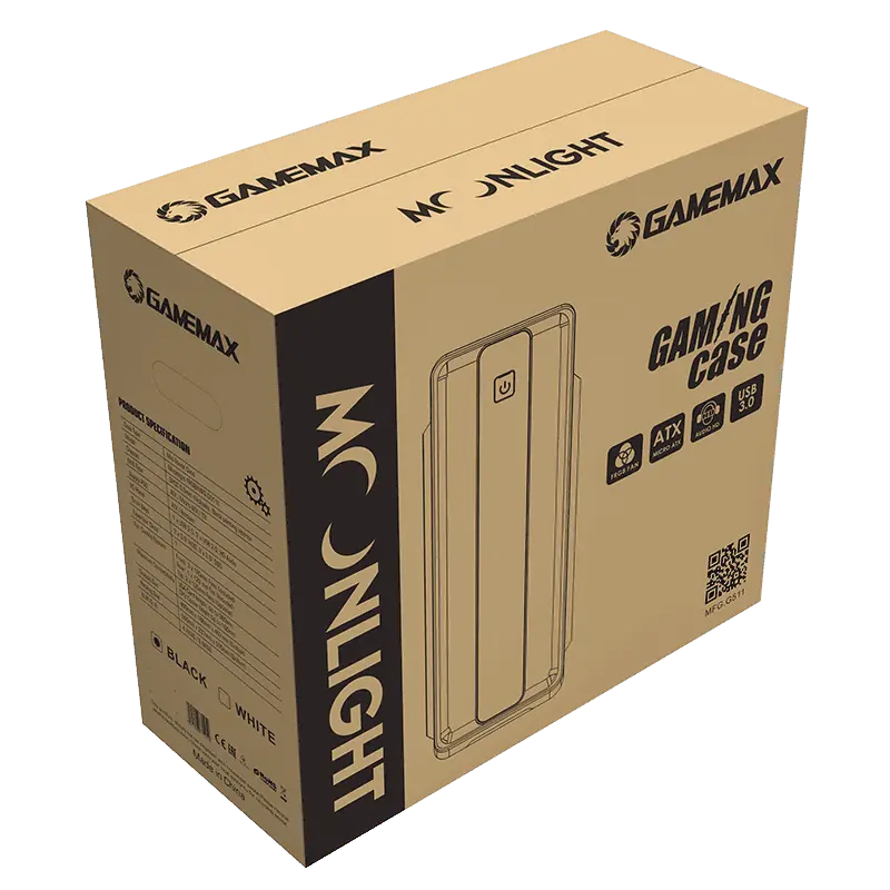Компьютерный корпус Gamemax MOONLIGHT FRGB WT Midi-Tower Белый