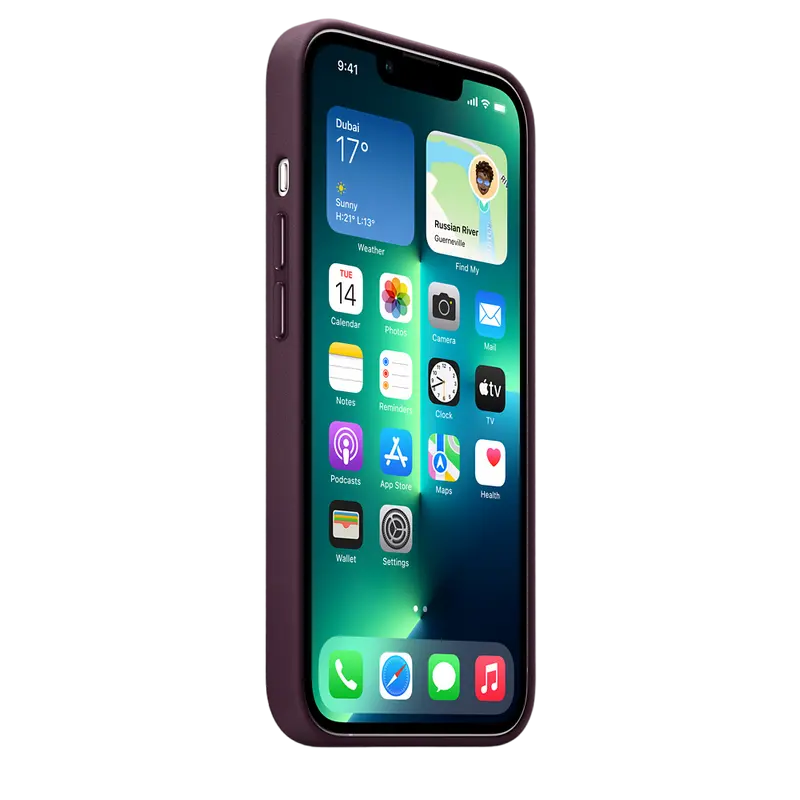 Чехол Apple iPhone 13 Pro Max Leather Case MagSafe A2704 Dark Cherry