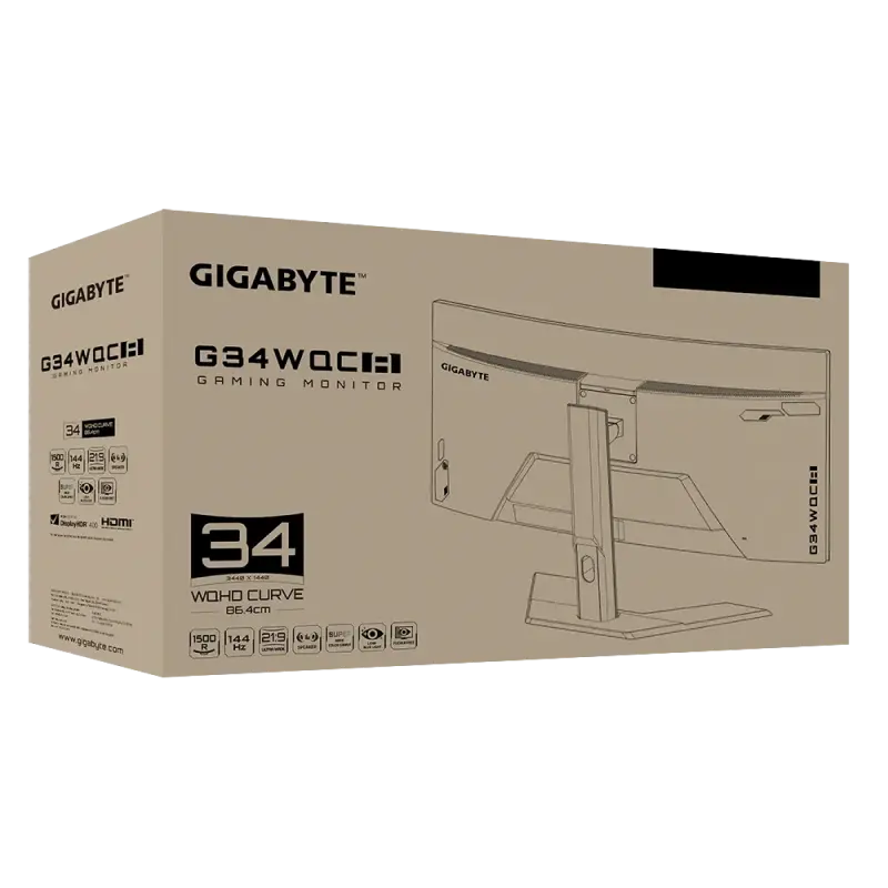 Игровой монитор Gigabyte G34WQC A Чёрный